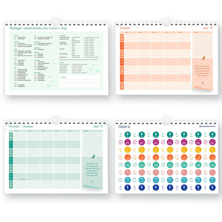 Familieplanner 2026 positieve spreuken