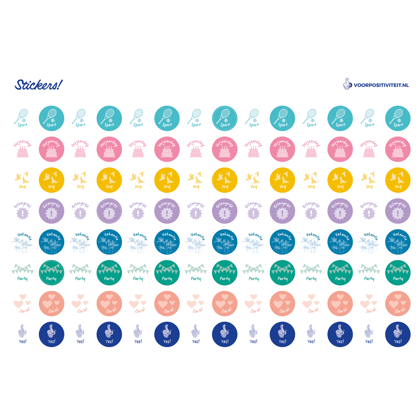 Familieplanner 2027 stickervel