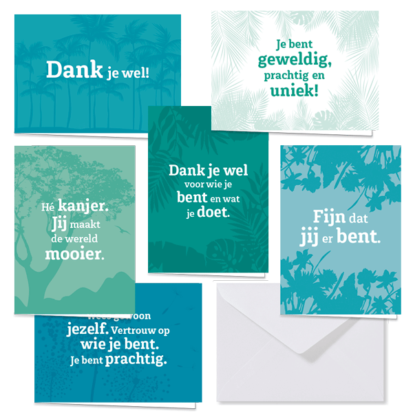 Dank je wel wenskaarten set