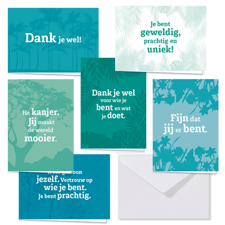 Dank je wel wenskaarten set