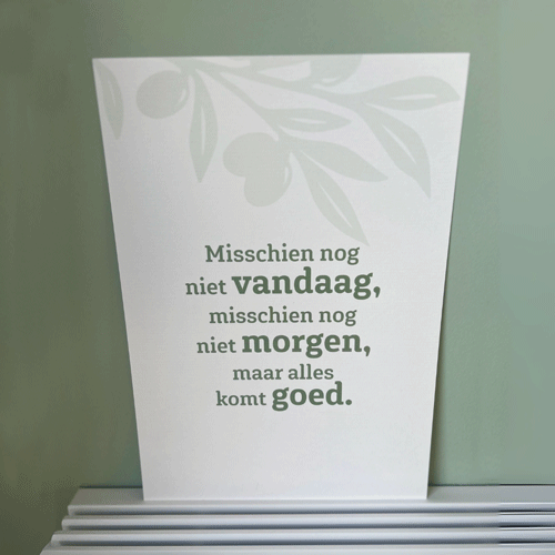 Poster groen op tafel