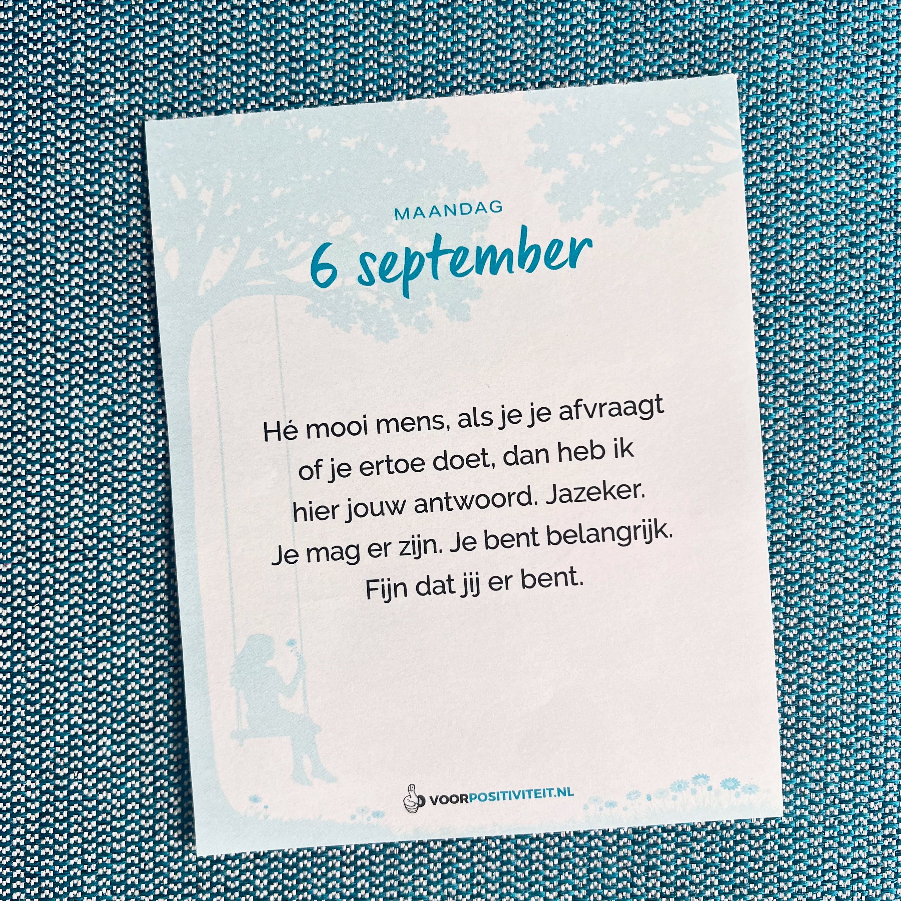 Scheurkalender 2027 Mooie spreuk 6 september