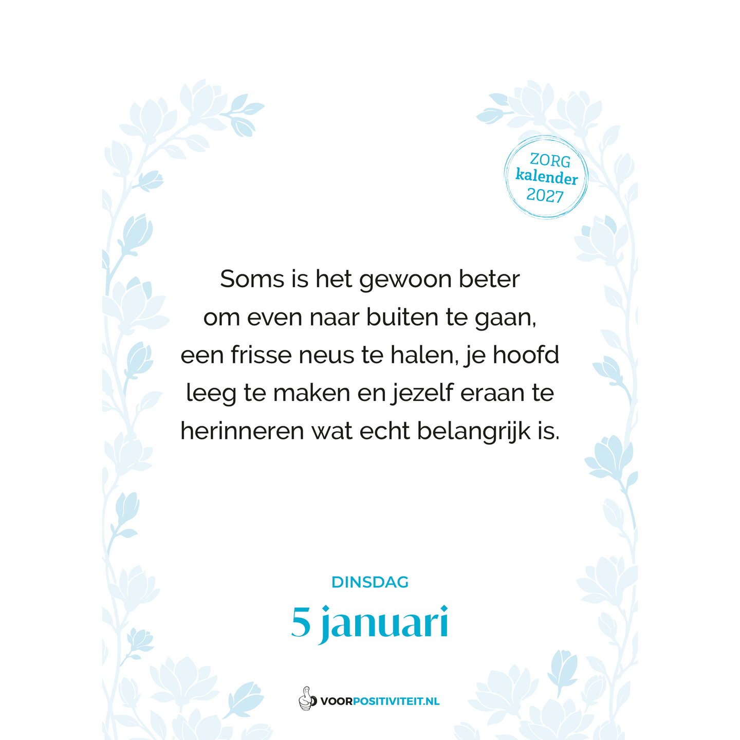 Zorgkalender 2027 inkijkexemlaar 5 januari