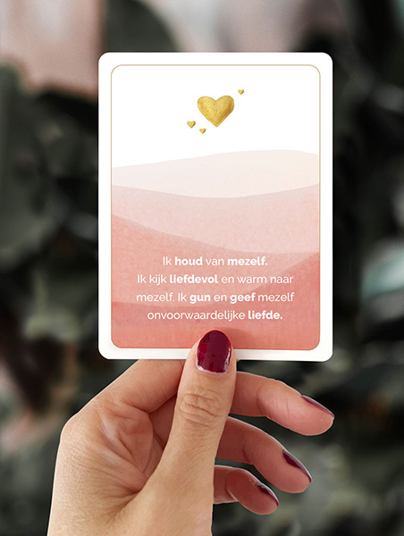 Roze affirmatiekaart