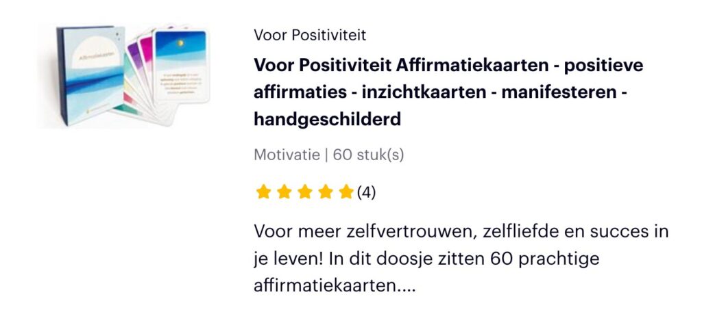 Positieve affirmatiekaarten bij Bol