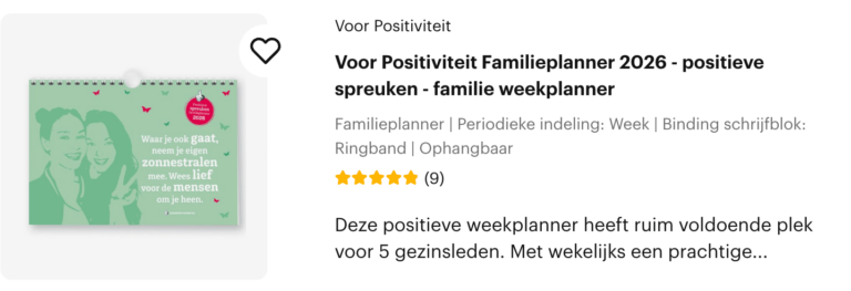 Familieplanner 2026 Voor positiviteit leuk positieve energie