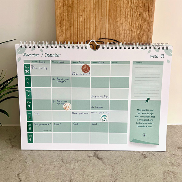 Familieplanner 2026 open ingevuld