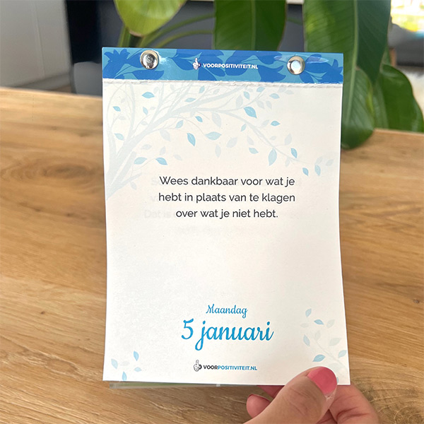 Scheurkalender 2026 met spreuk 5 januari