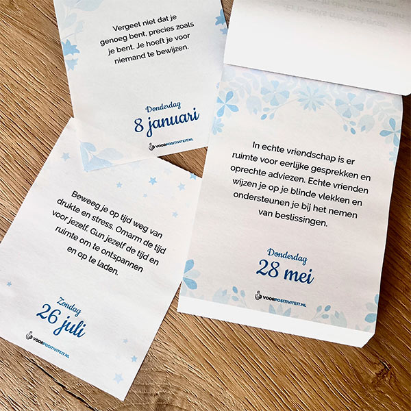 Scheurkalender positieve spreuken 2026 fraai opgemaakt